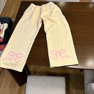 Yellow Edikted bow sweatpants